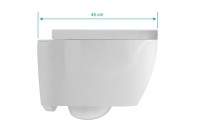 Moon wc suspendat, Clean Flush, proiectie scurta 46cm